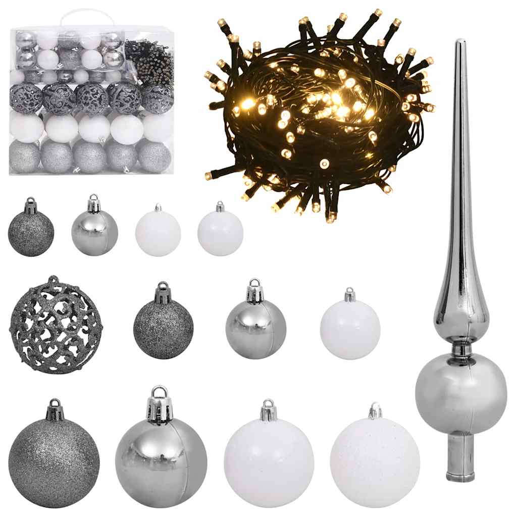 Artificial Hinged Christmas Tree White 180 cm PVC and Steel