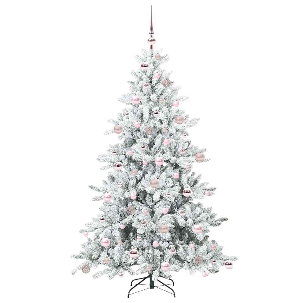 Artificial Hinged Christmas Tree White 180 cm PVC and Steel