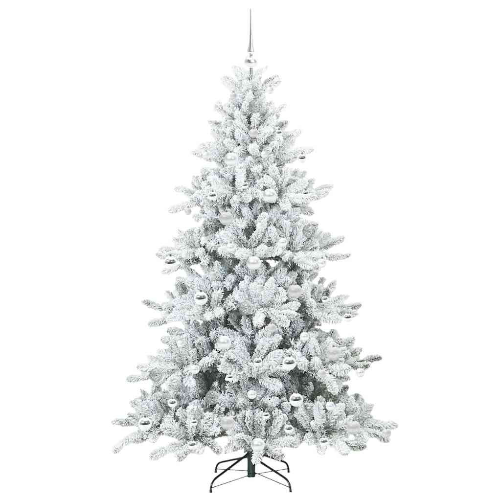 Artificial Hinged Christmas Tree White 180 cm PVC and Steel