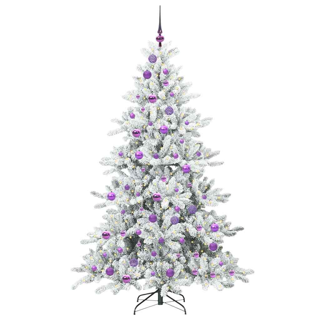 Artificial Hinged Christmas Tree White 180 cm PVC and Steel