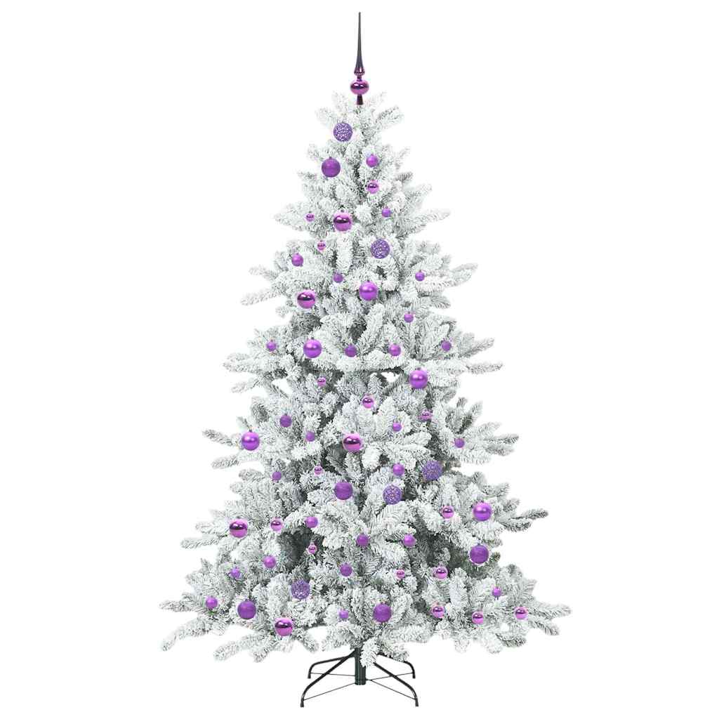 Artificial Hinged Christmas Tree White 180 cm PVC and Steel