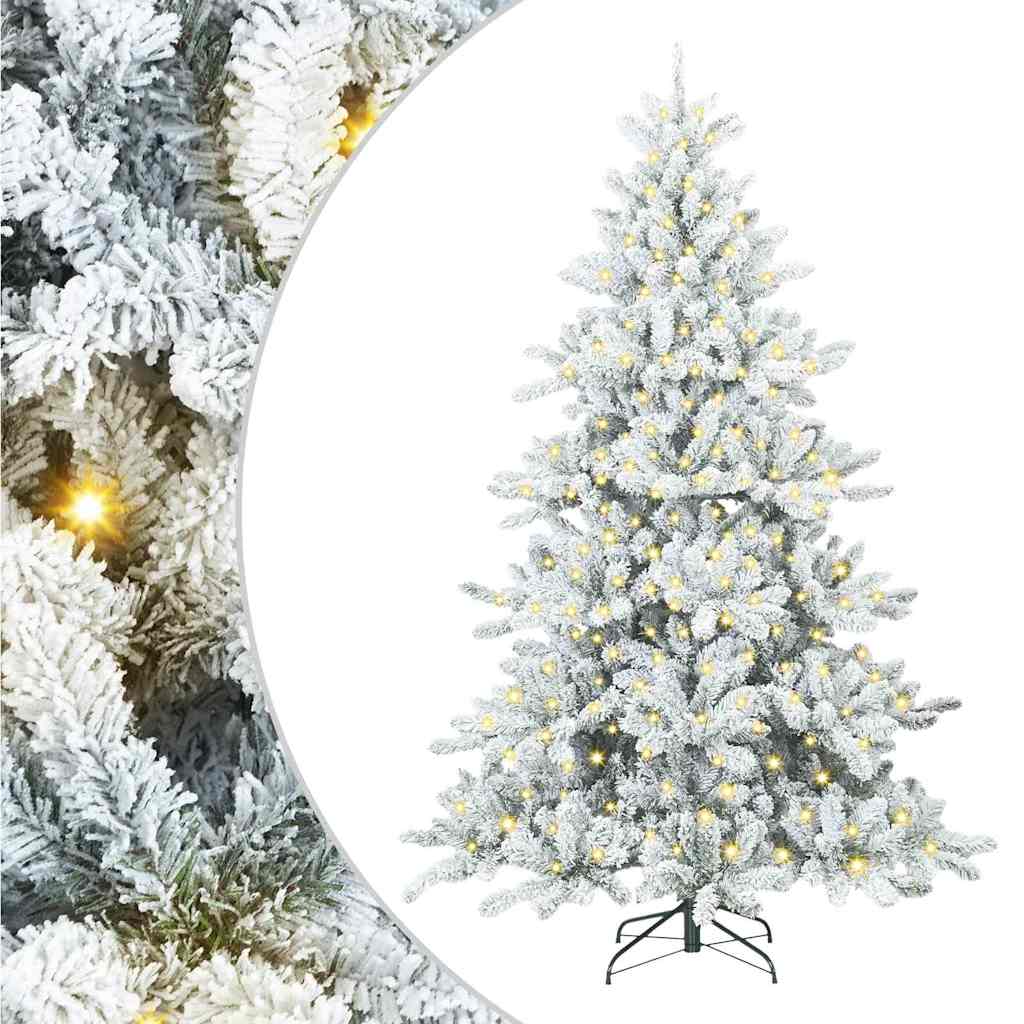 Artificial Hinged Christmas Tree White 210 cm PVC and Steel