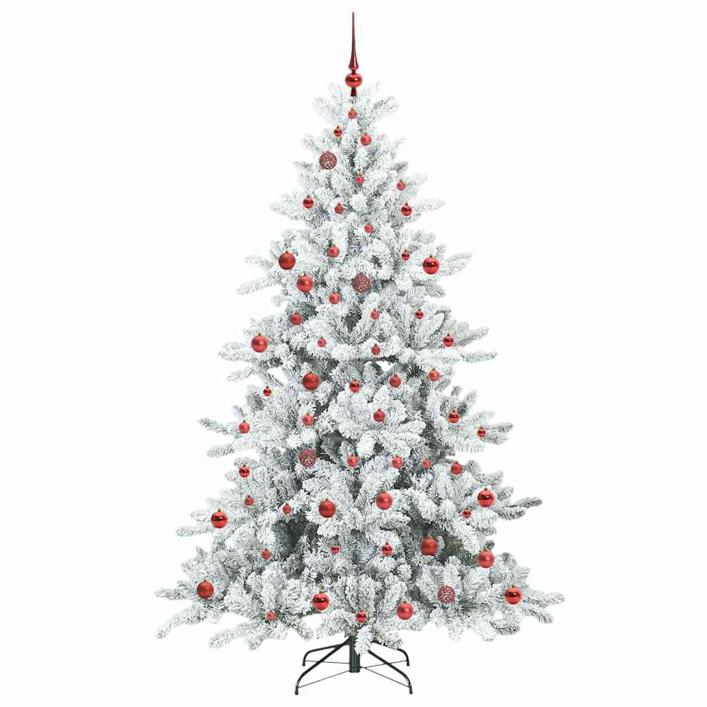 Artificial Hinged Christmas Tree White 210 cm PVC and Steel