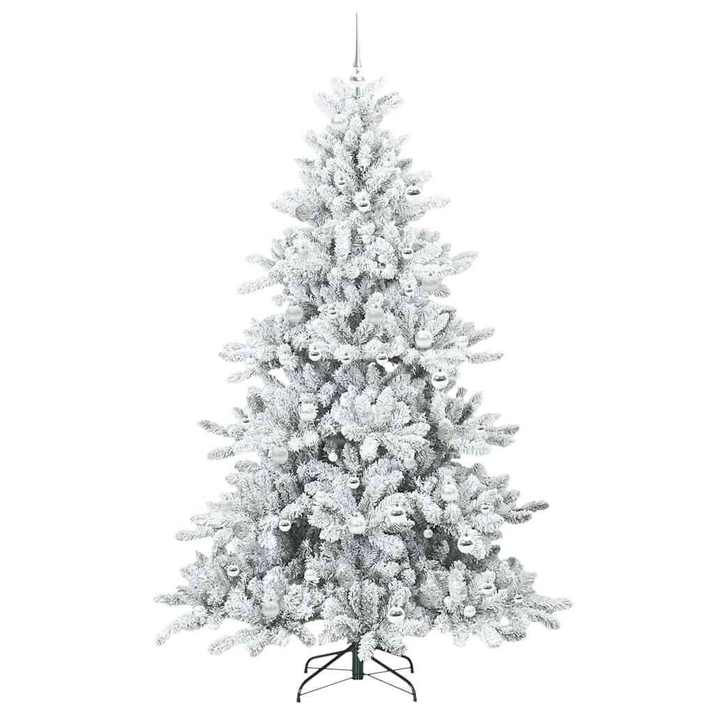Artificial Hinged Christmas Tree White 210 cm PVC and Steel