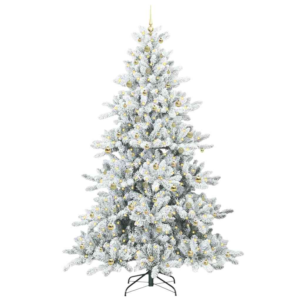 Artificial Hinged Christmas Tree White 240 cm PVC and Steel