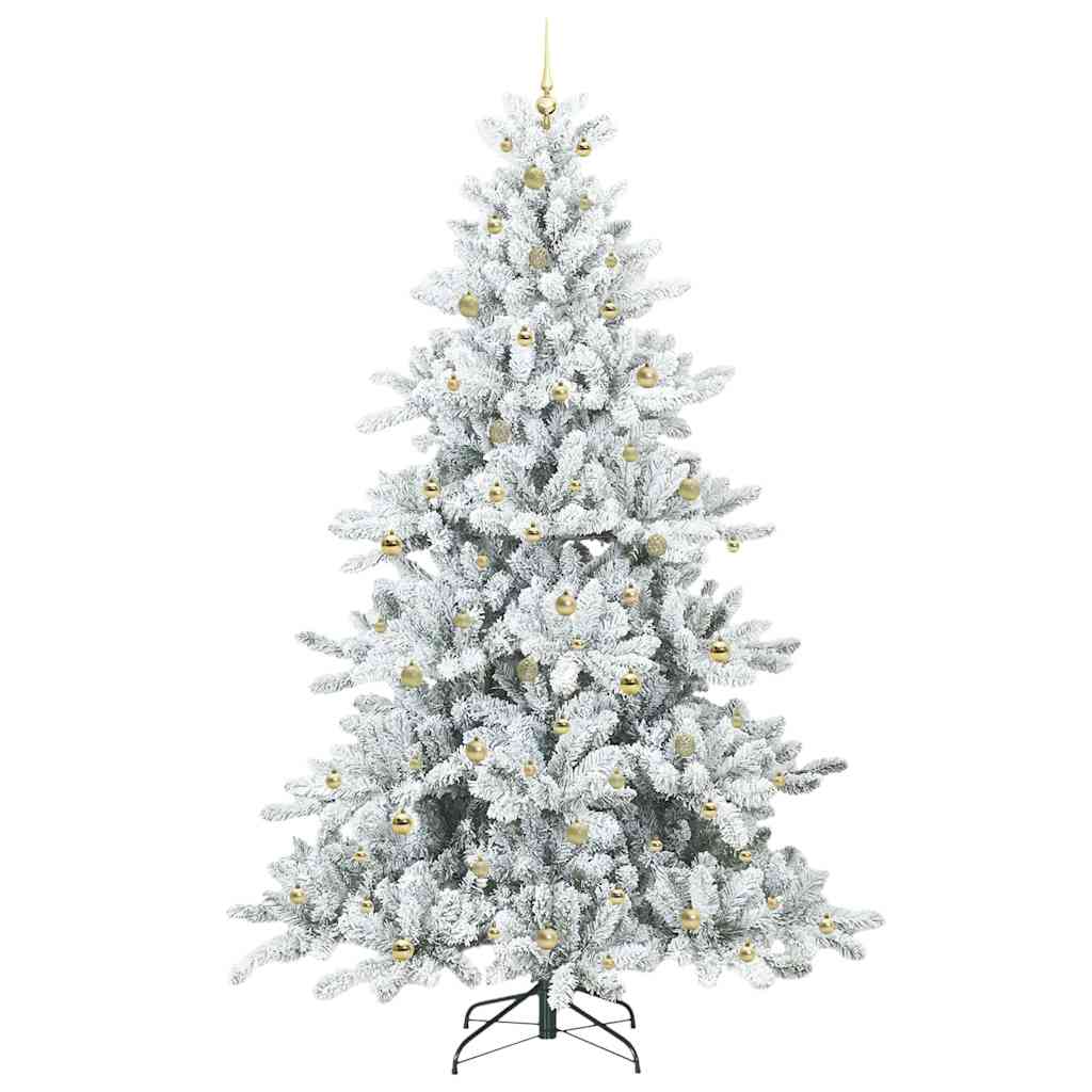 Artificial Hinged Christmas Tree White 240 cm PVC and Steel
