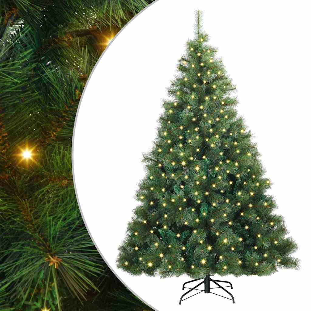 Artificial Christmas Tree with 300 LEDs Green 210 cm PE and PVC