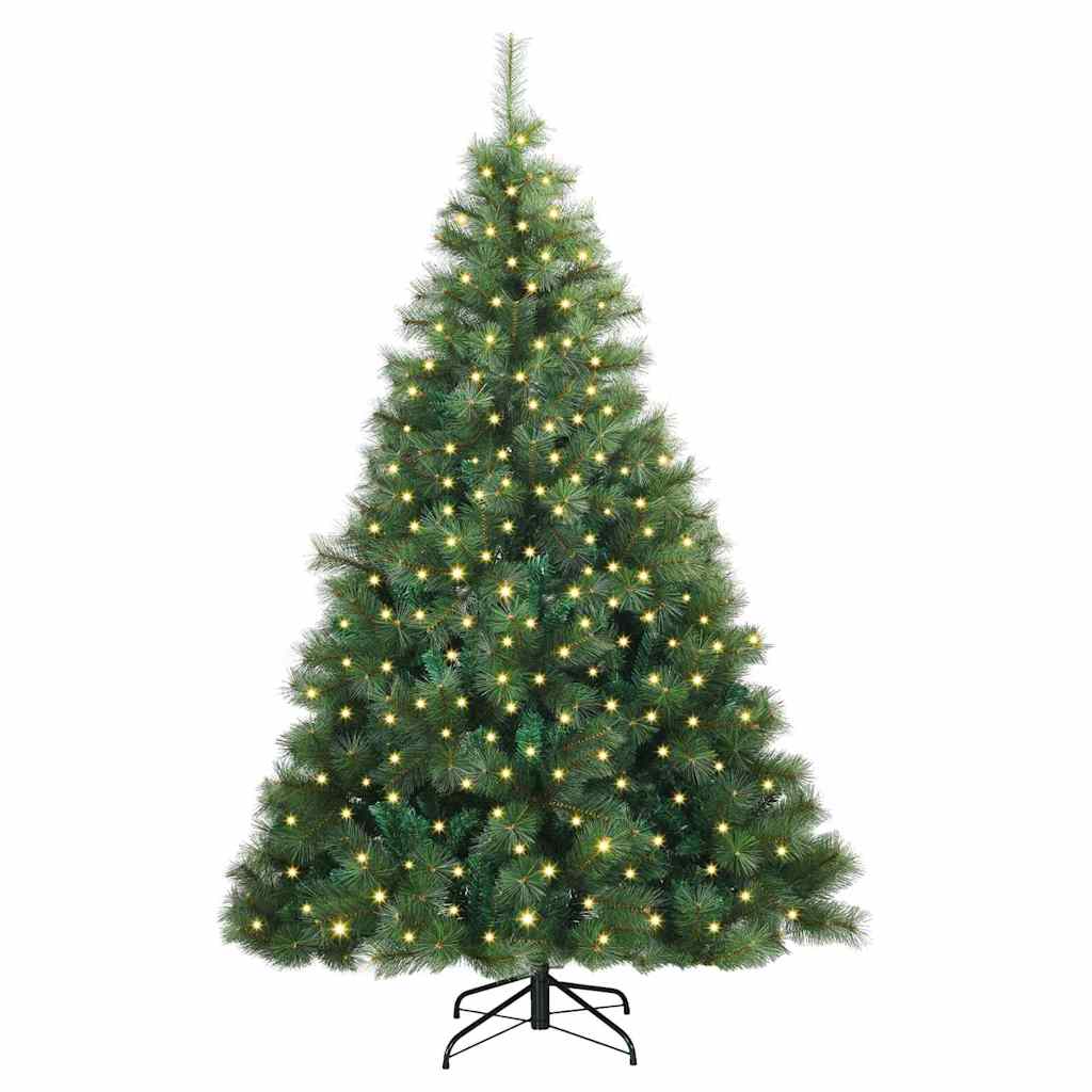 Artificial Christmas Tree with 300 LEDs Green 210 cm PE and PVC