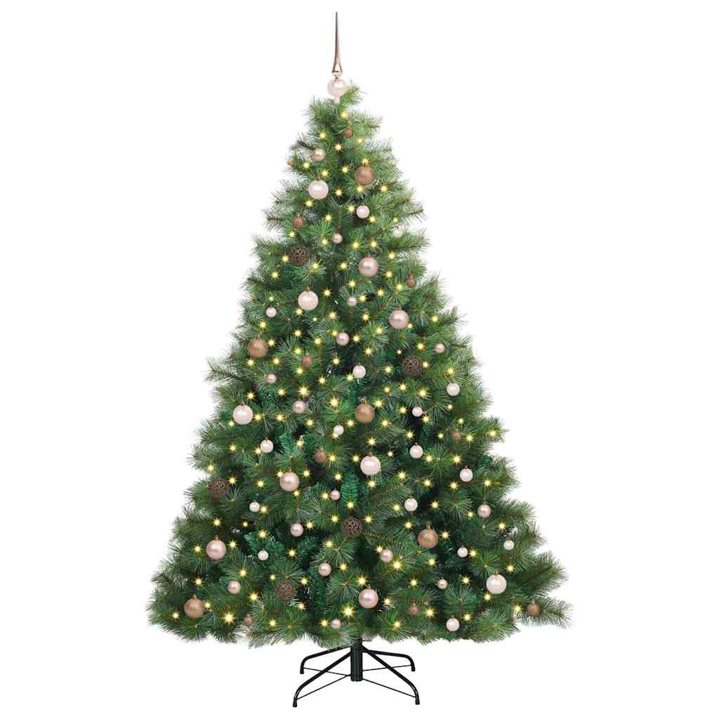 Artificial Christmas Tree with 300 LEDs Green 210 cm PE and PVC