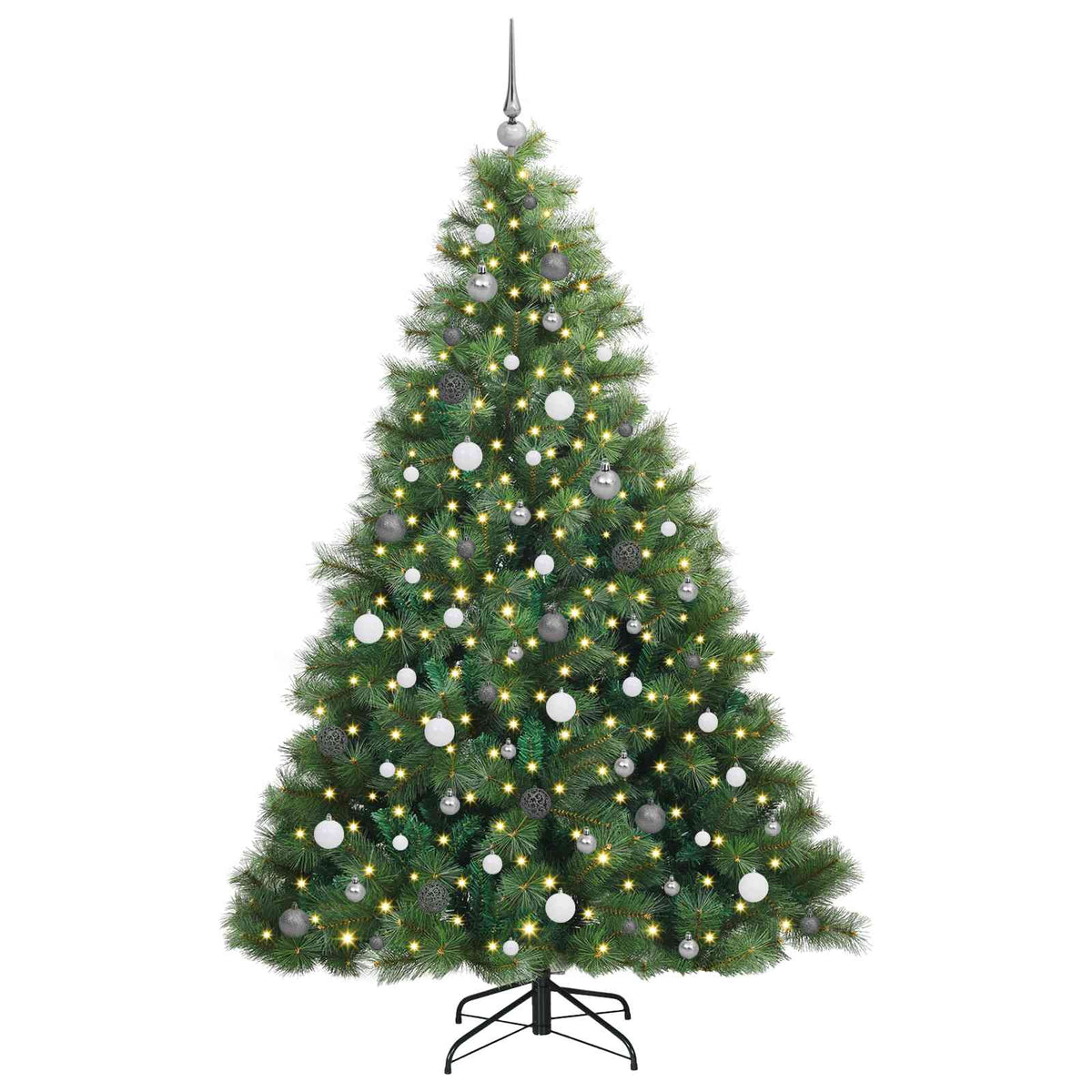 Artificial Christmas Tree with 300 LEDs Green 210 cm PE and PVC