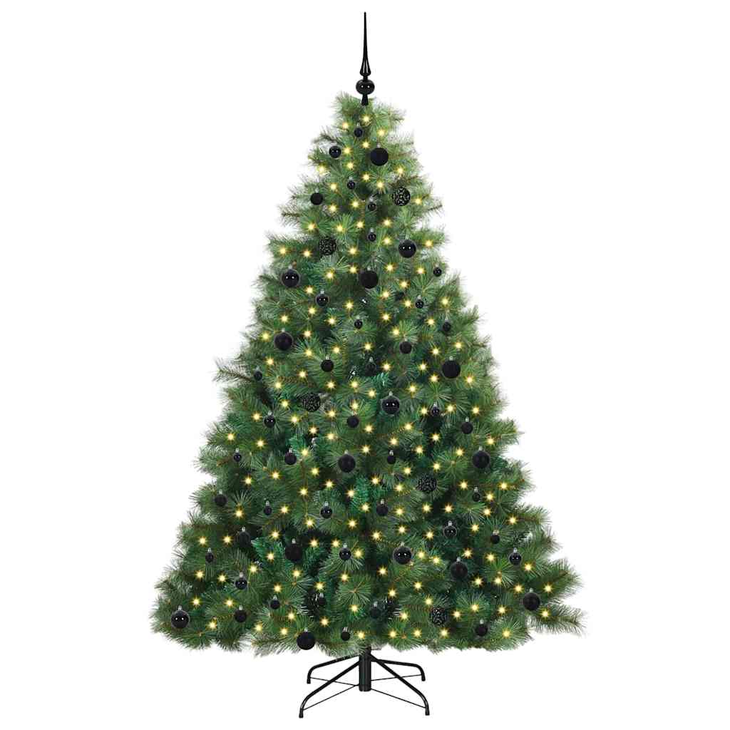 Artificial Christmas Tree with 300 LEDs Green 210 cm PE and PVC