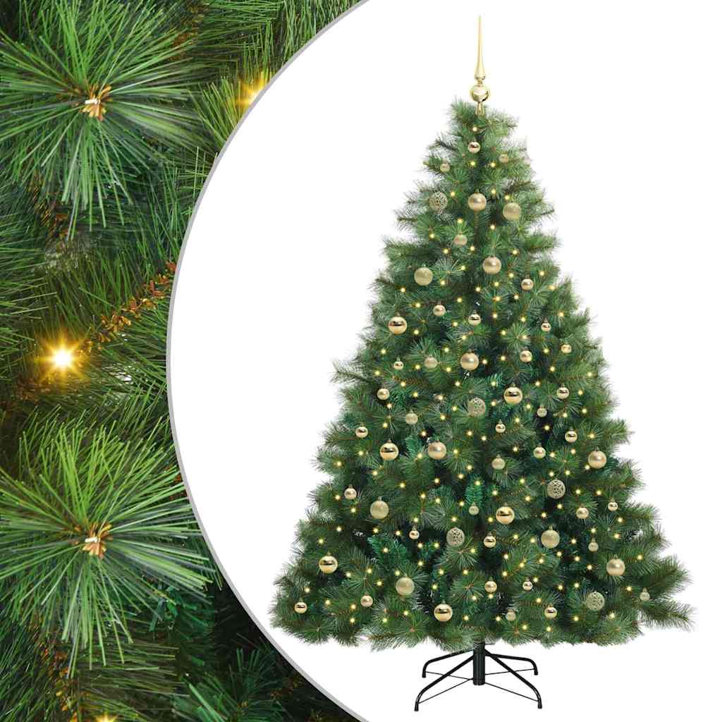 Artificial Hinged Christmas Tree Green 210 cm PE and PVC