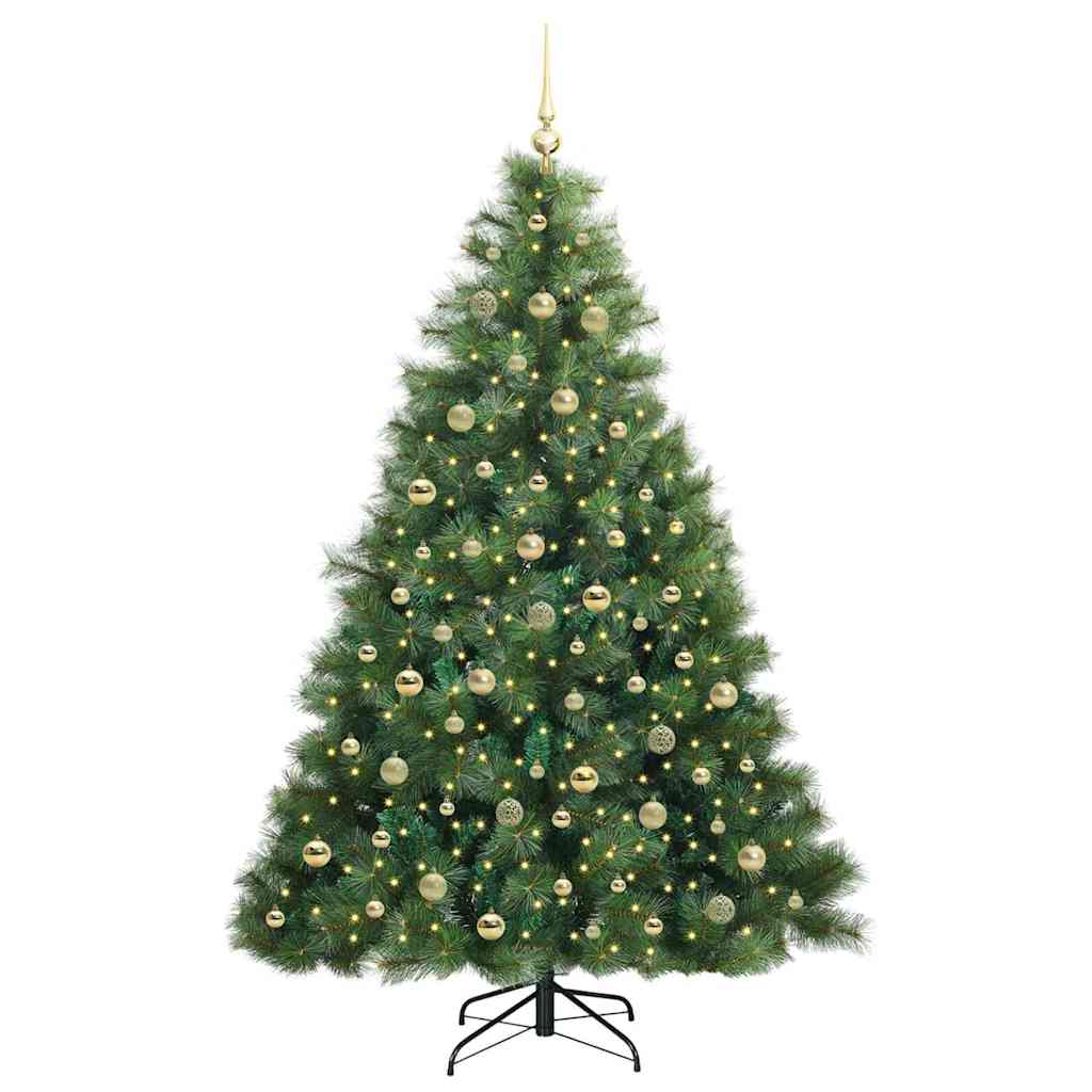 Artificial Hinged Christmas Tree Green 210 cm PE and PVC