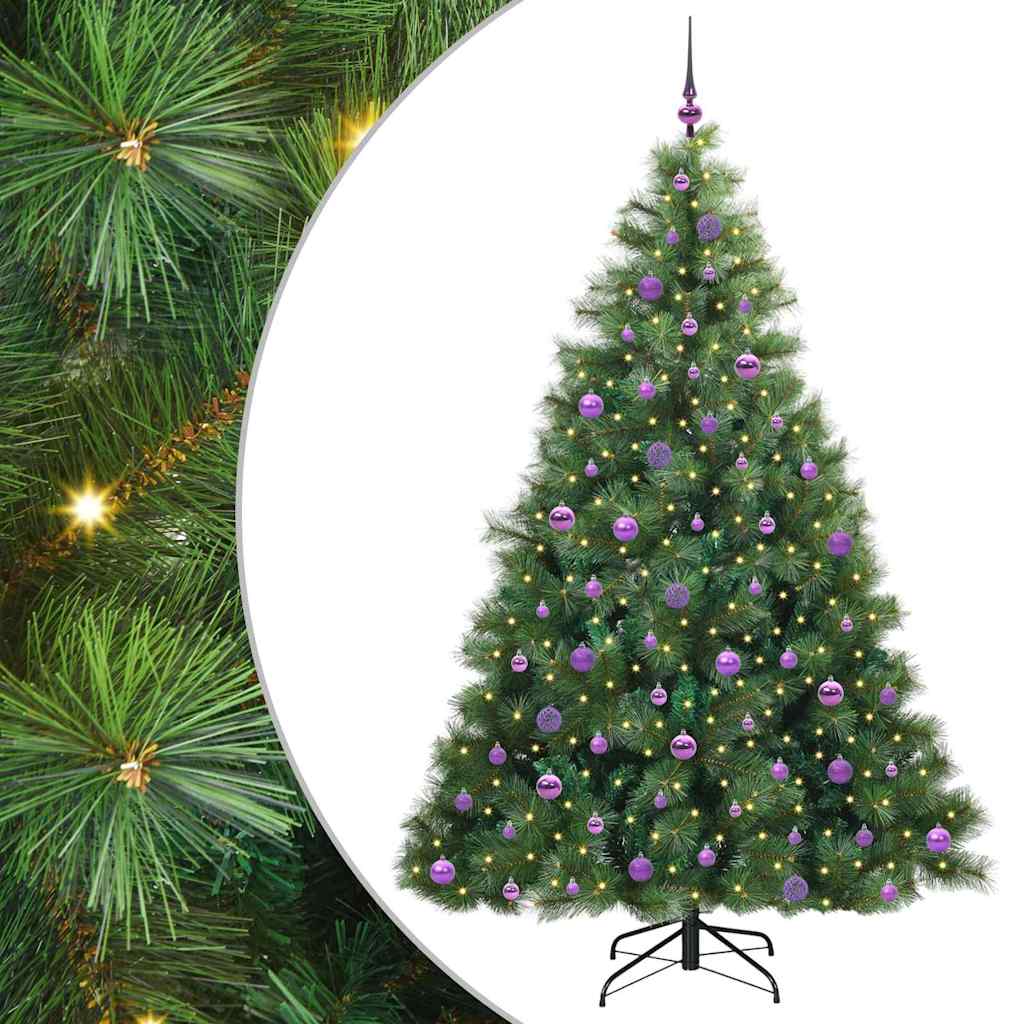 Artificial Christmas Tree with 300 LEDs Green 210 cm PE and PVC