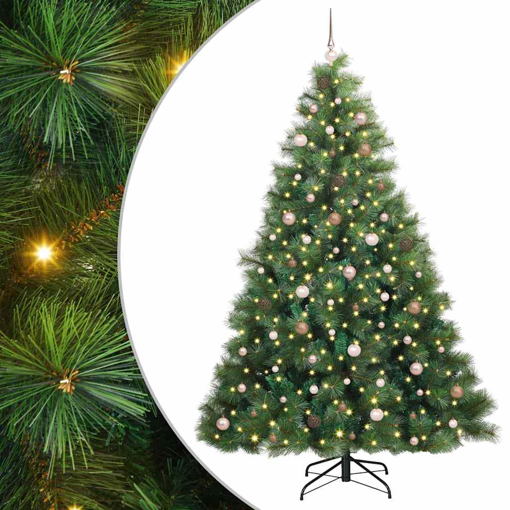 Artificial Christmas Tree with 300 LEDs Green 240 cm PE and PVC