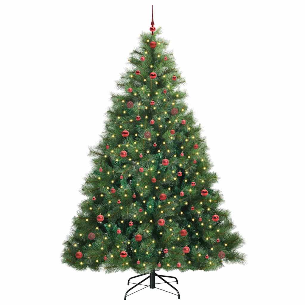 Artificial Christmas Tree with 300 LEDs Green 240 cm PE and PVC