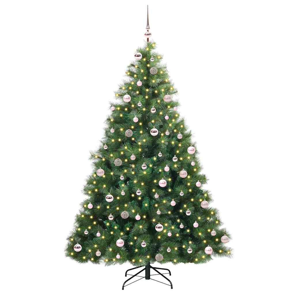Artificial Christmas Tree with 300 LEDs Green 240 cm PE and PVC