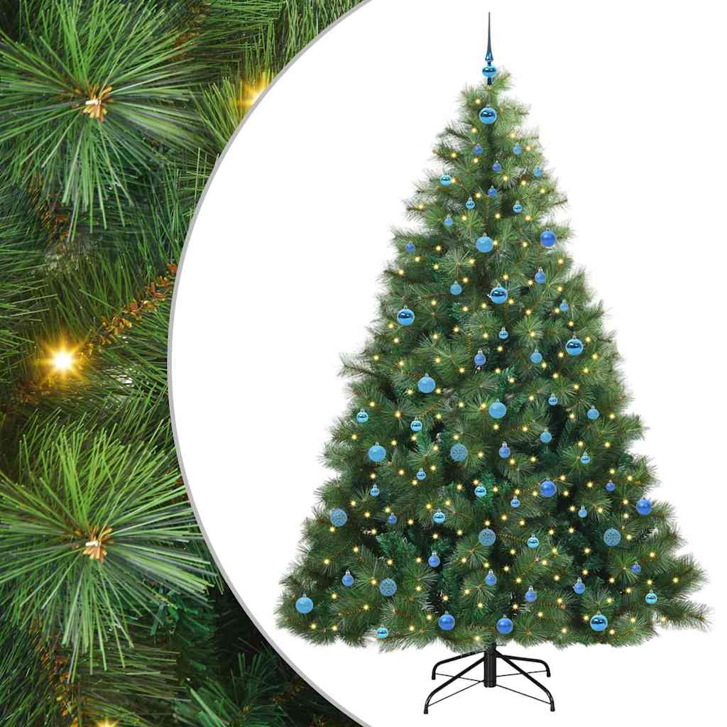 Artificial Christmas Tree with 300 LEDs Green 240 cm PE and PVC