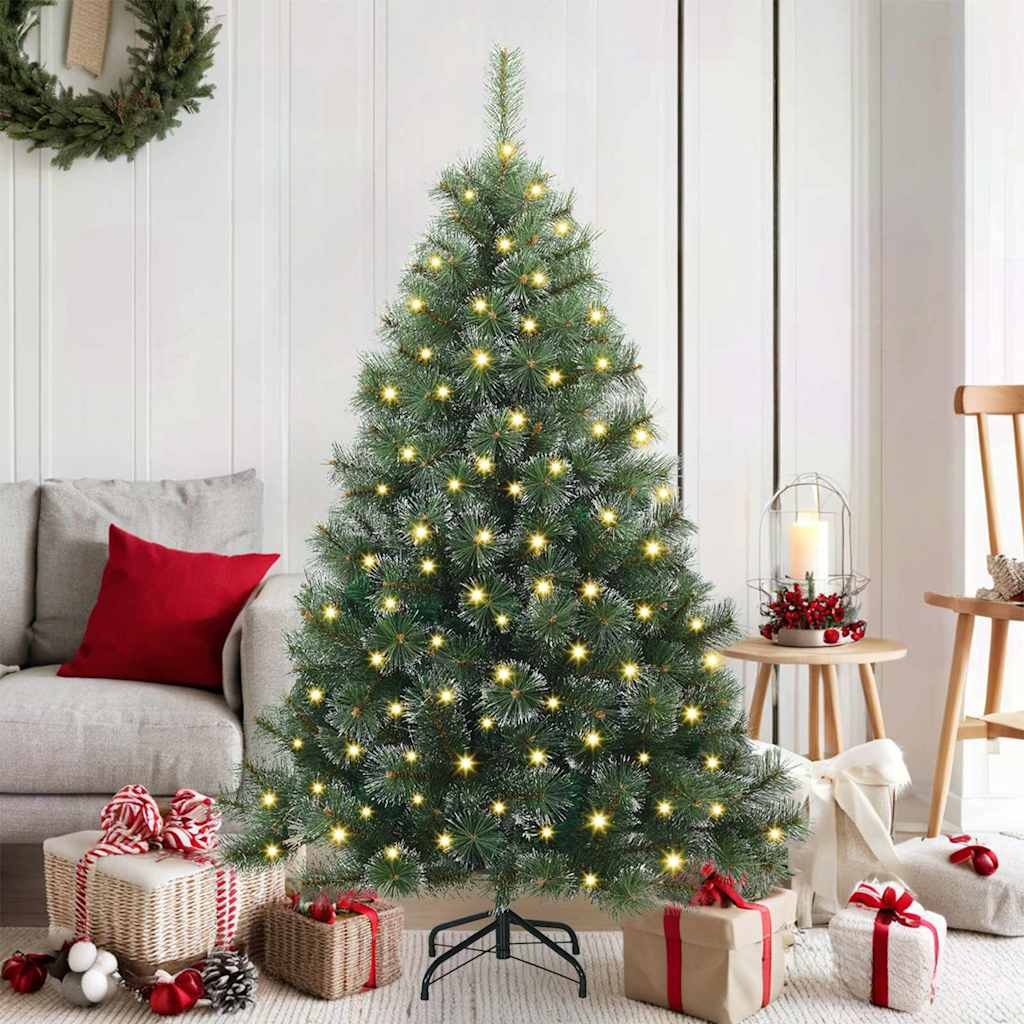 Artificial Christmas Tree with 150 LEDs Green 150 cm PE and PVC