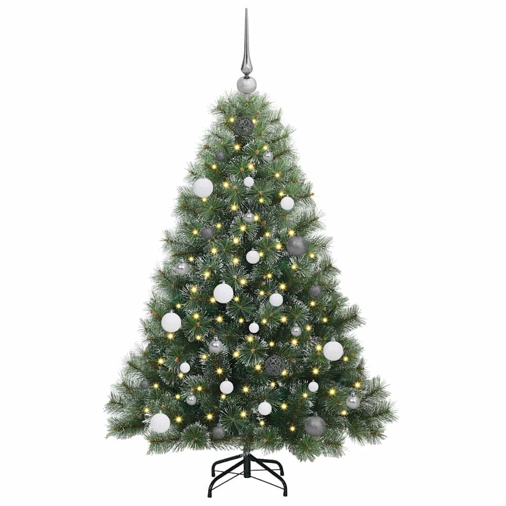 Artificial Hinged Christmas Tree Green and white 150 cm