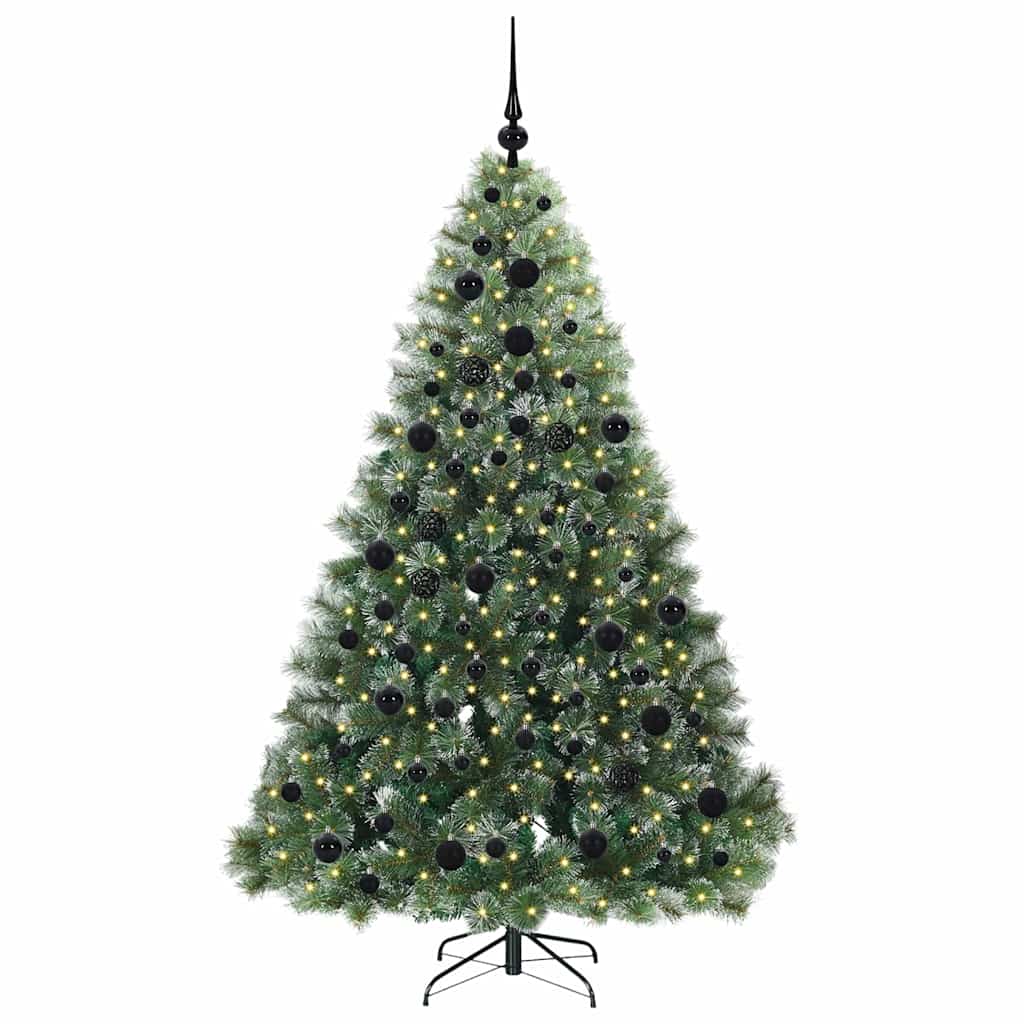 Artificial Christmas Tree with 300 LEDs Green 180 cm PE and PVC