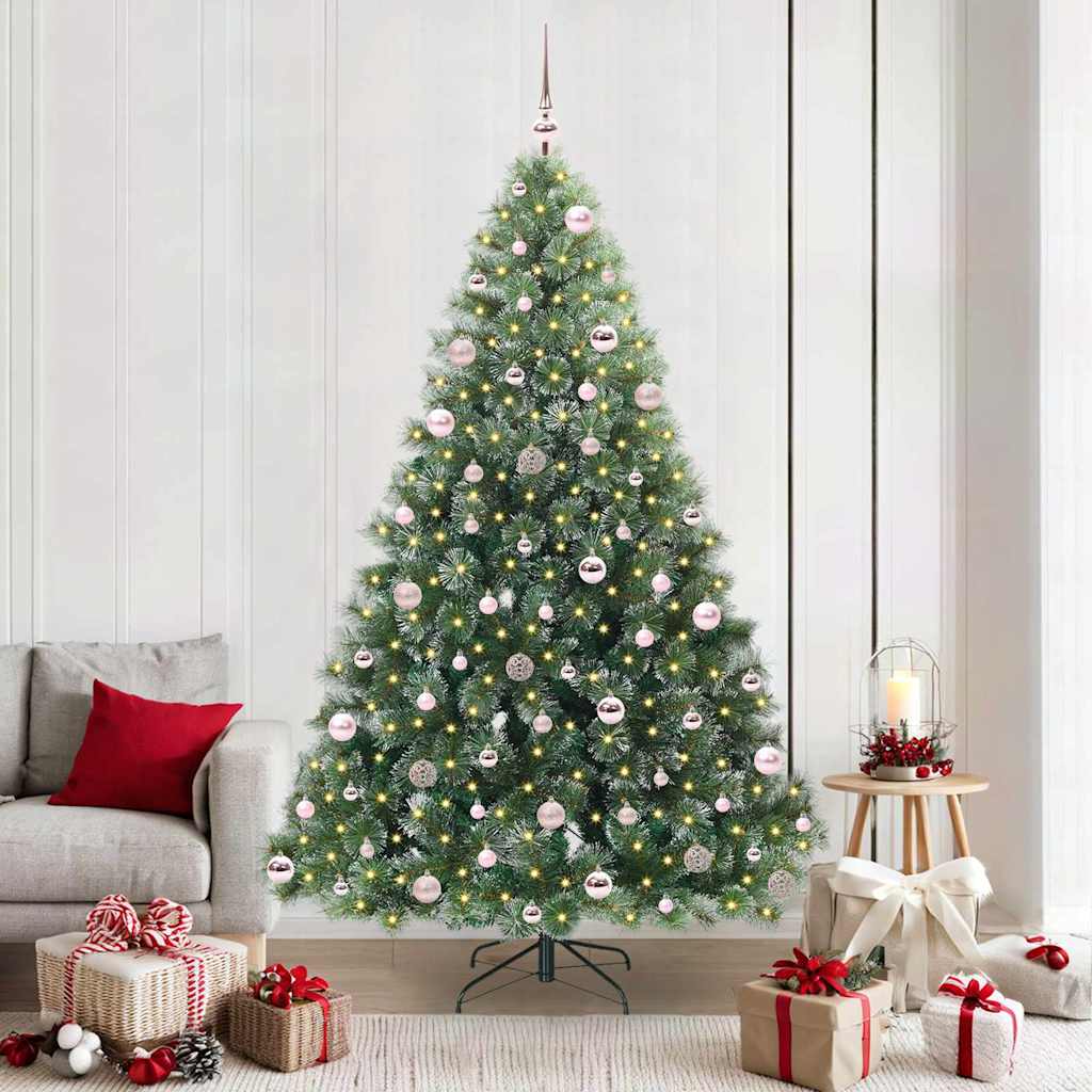 Artificial Christmas Tree with 300 LEDs Green 210 cm PE and PVC