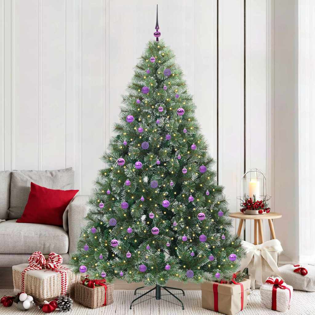 Artificial Christmas Tree with 300 LEDs Green 210 cm PE and PVC