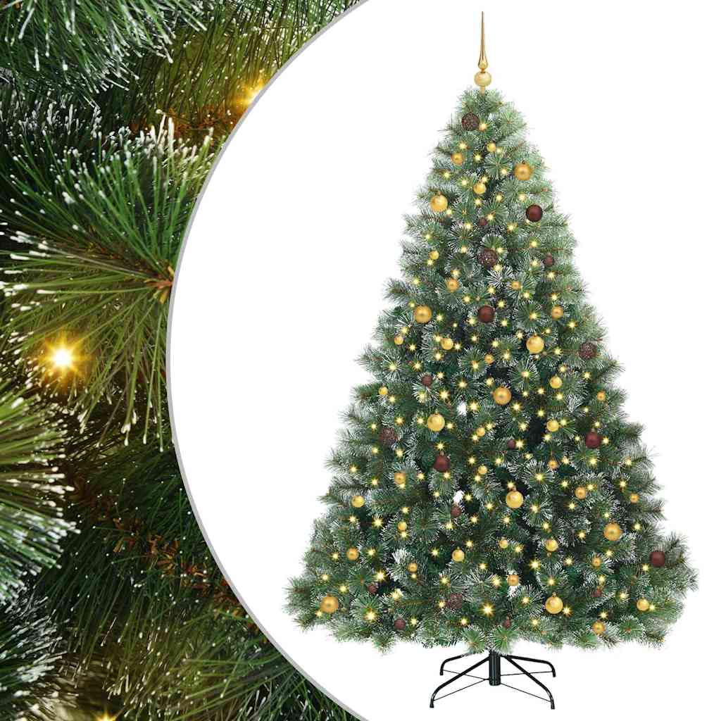 Artificial Christmas Tree with 300 LEDs Green 240 cm PE and PVC