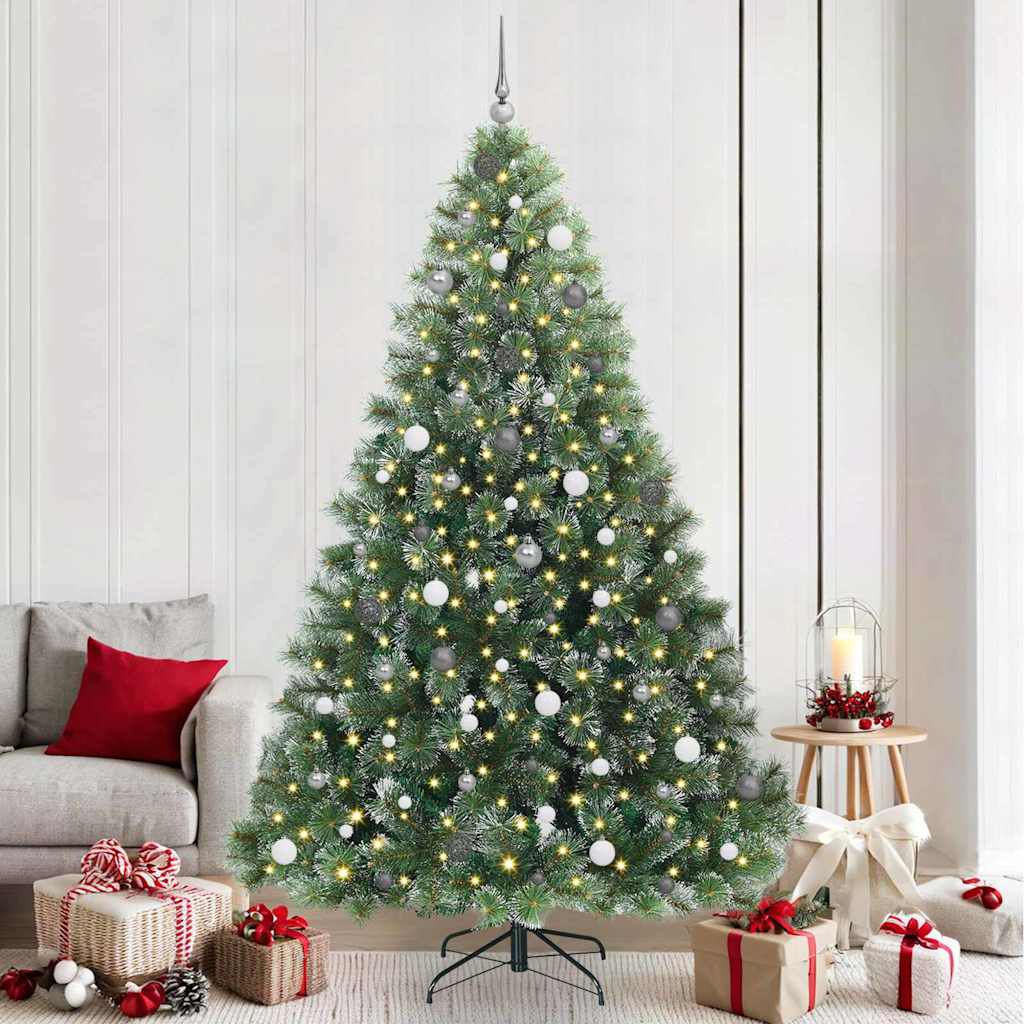 Artificial Christmas Tree with 300 LEDs Green 240 cm PE and PVC