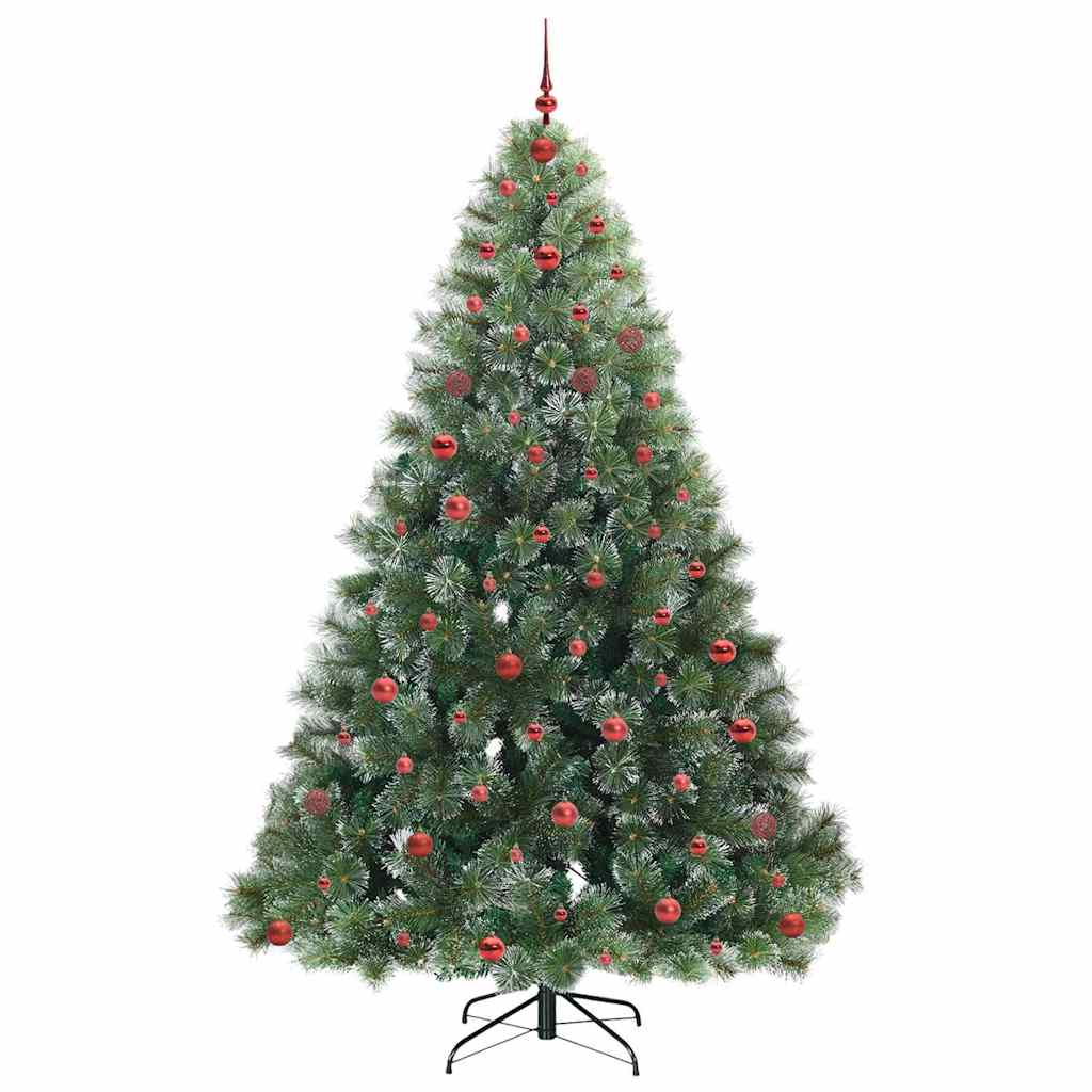 Artificial Hinged Christmas Tree Green and white 240 cm
