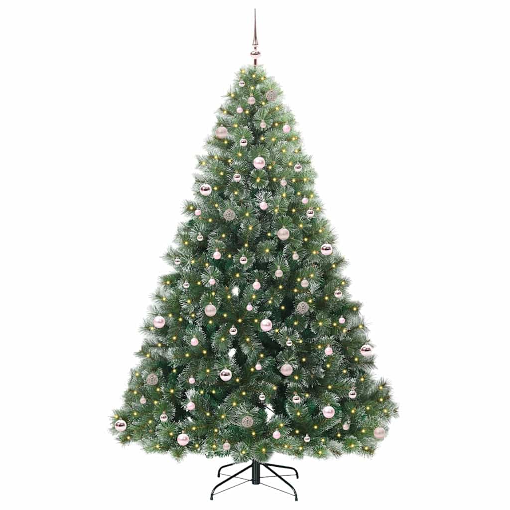 Artificial Christmas Tree with 300 LEDs Green 240 cm PE and PVC