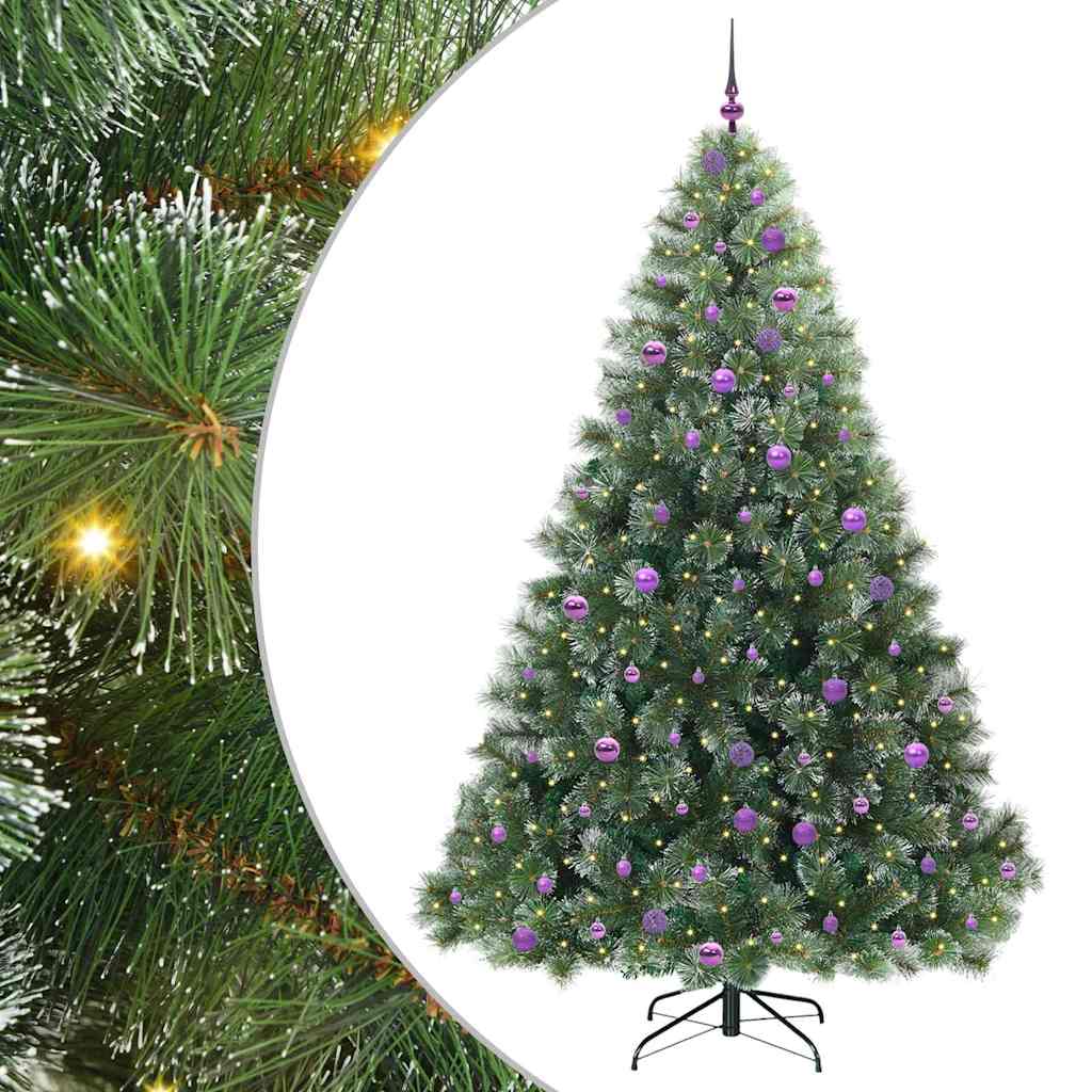 Artificial Christmas Tree with 300 LEDs Green 240 cm PE and PVC
