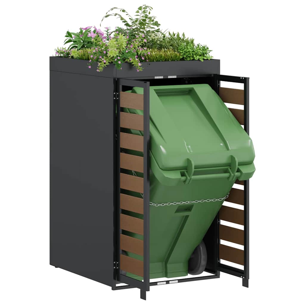 Wheelie Bin Storage with Planter Roof for 240L Bin Anthracite