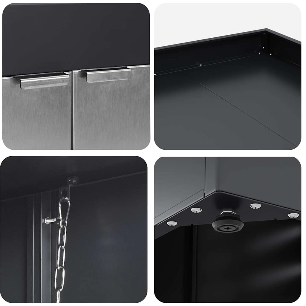 Wheelie Bin Storage with Planter Roof for 240L Bin Anthracite
