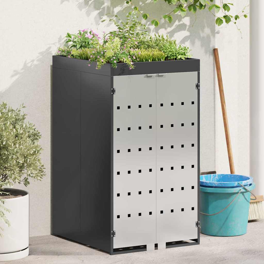 Wheelie Bin Storage with Planter Roof for 240L Bin Anthracite