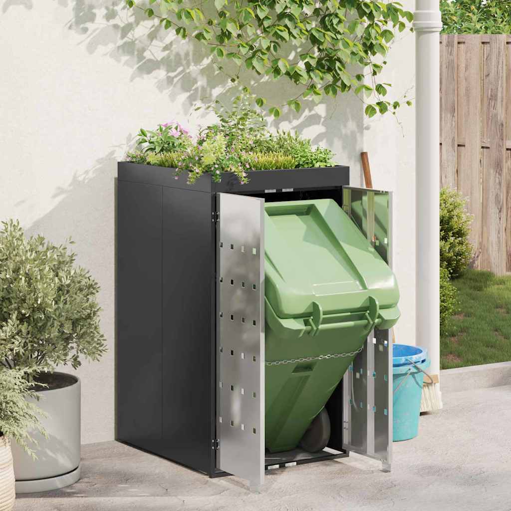 Wheelie Bin Storage with Planter Roof for 240L Bin Anthracite