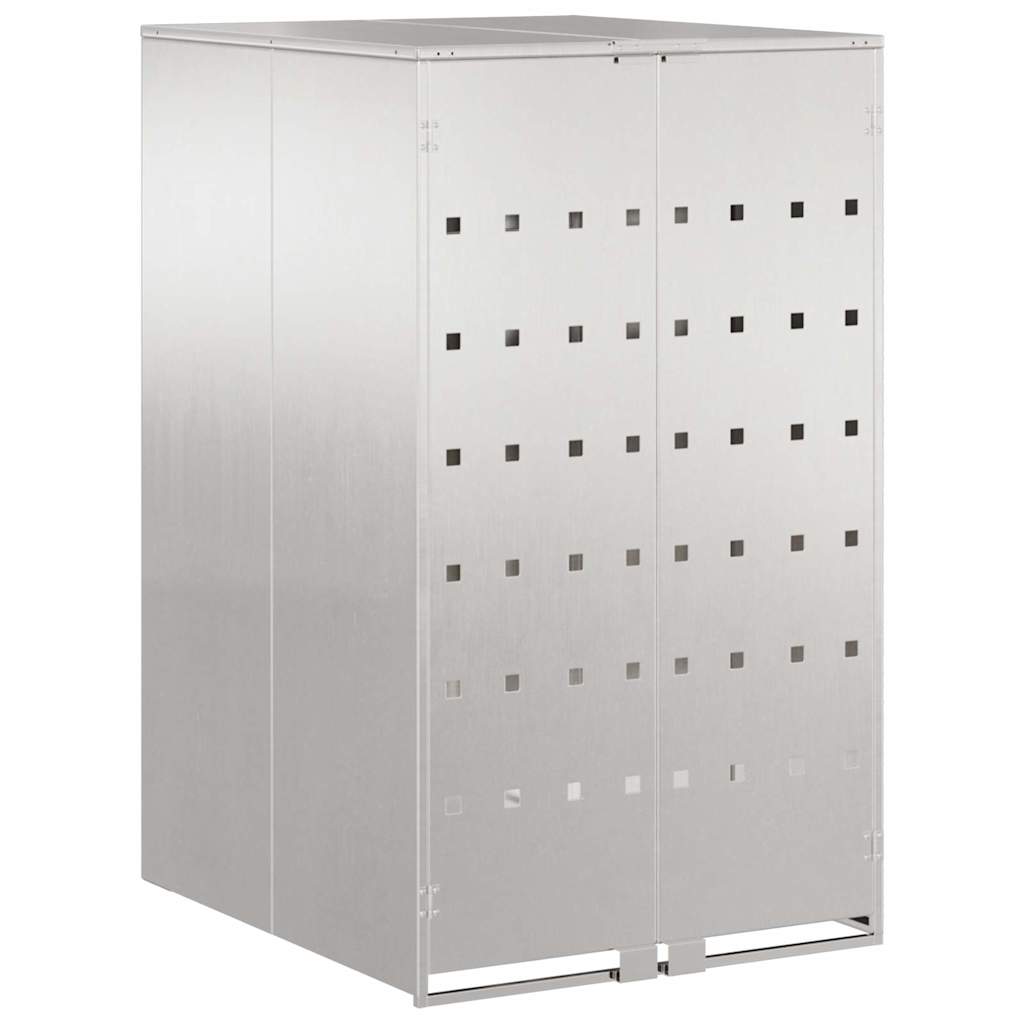 Wheelie Bin Storage with Gas Lift-up Lid for 240L Bin Silver