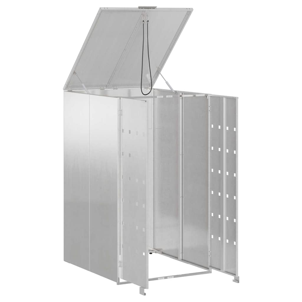 Wheelie Bin Storage with Gas Lift-up Lid for 240L Bin Silver