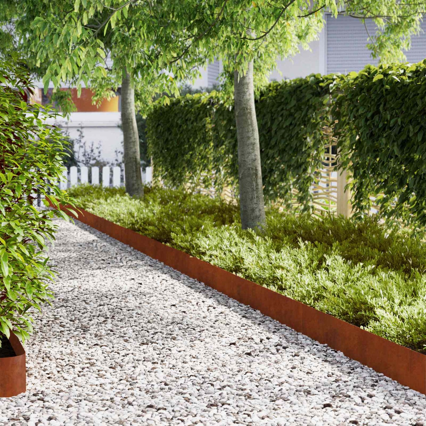 Lawn Edging 30 pcs 20 x 103 cm Weathering Steel Rusty