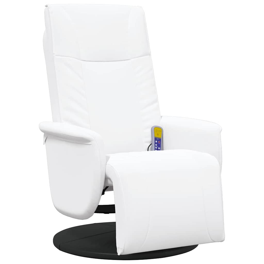 Swivel Massage Recliner Chair White 71 x 90 x 105 cm