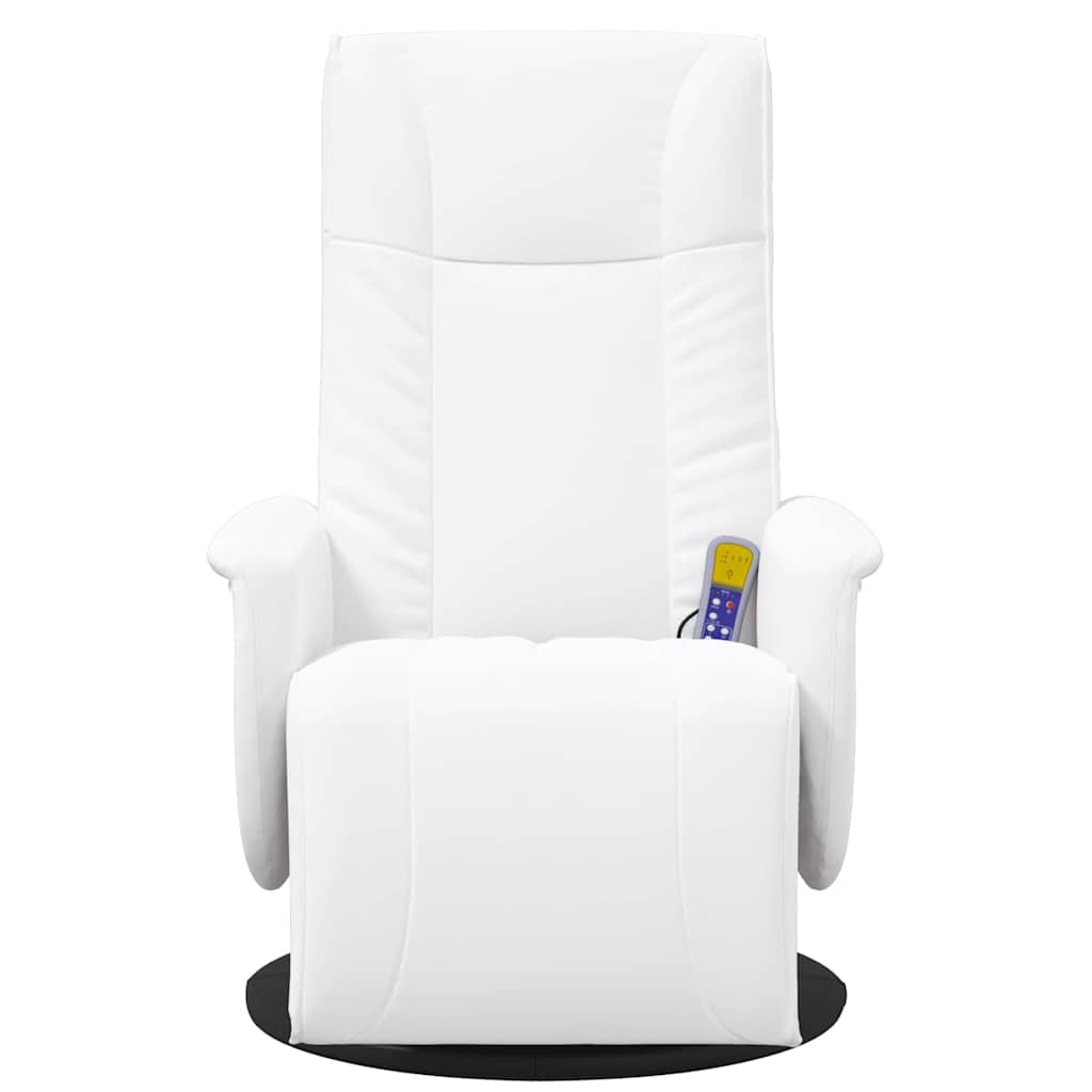 Swivel Massage Recliner Chair White 71 x 90 x 105 cm