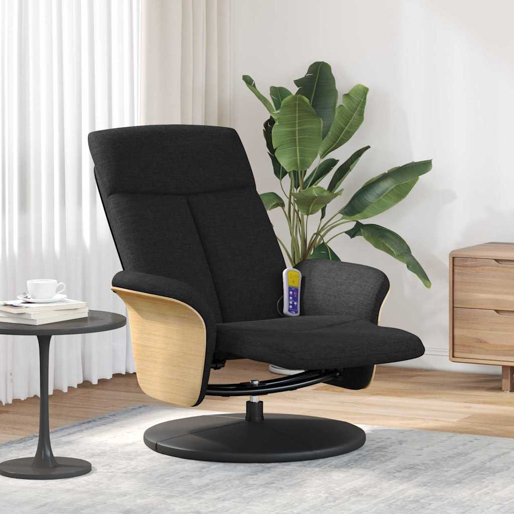 Massage Recliner Chair Black 79 x 87 x 104.5 cm Fabric