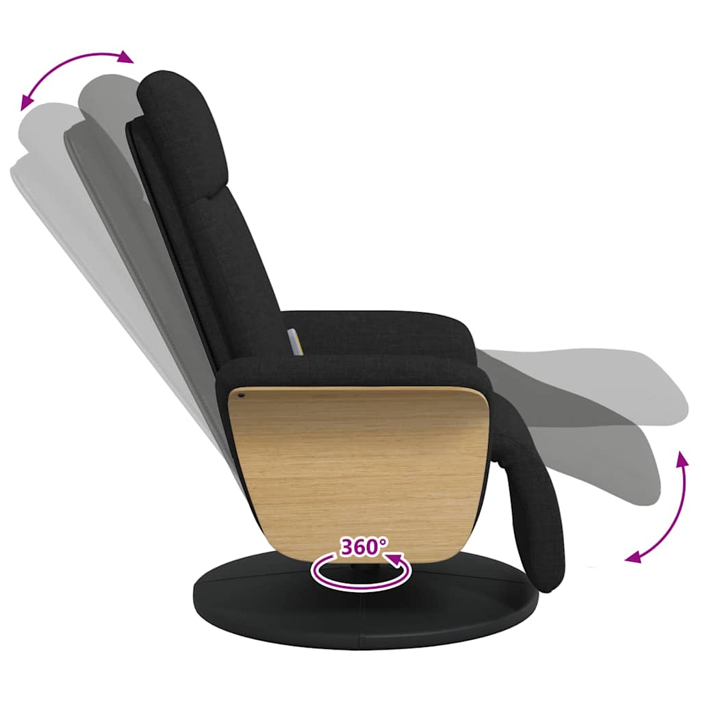 Massage Recliner Chair Black 79 x 87 x 104.5 cm Fabric