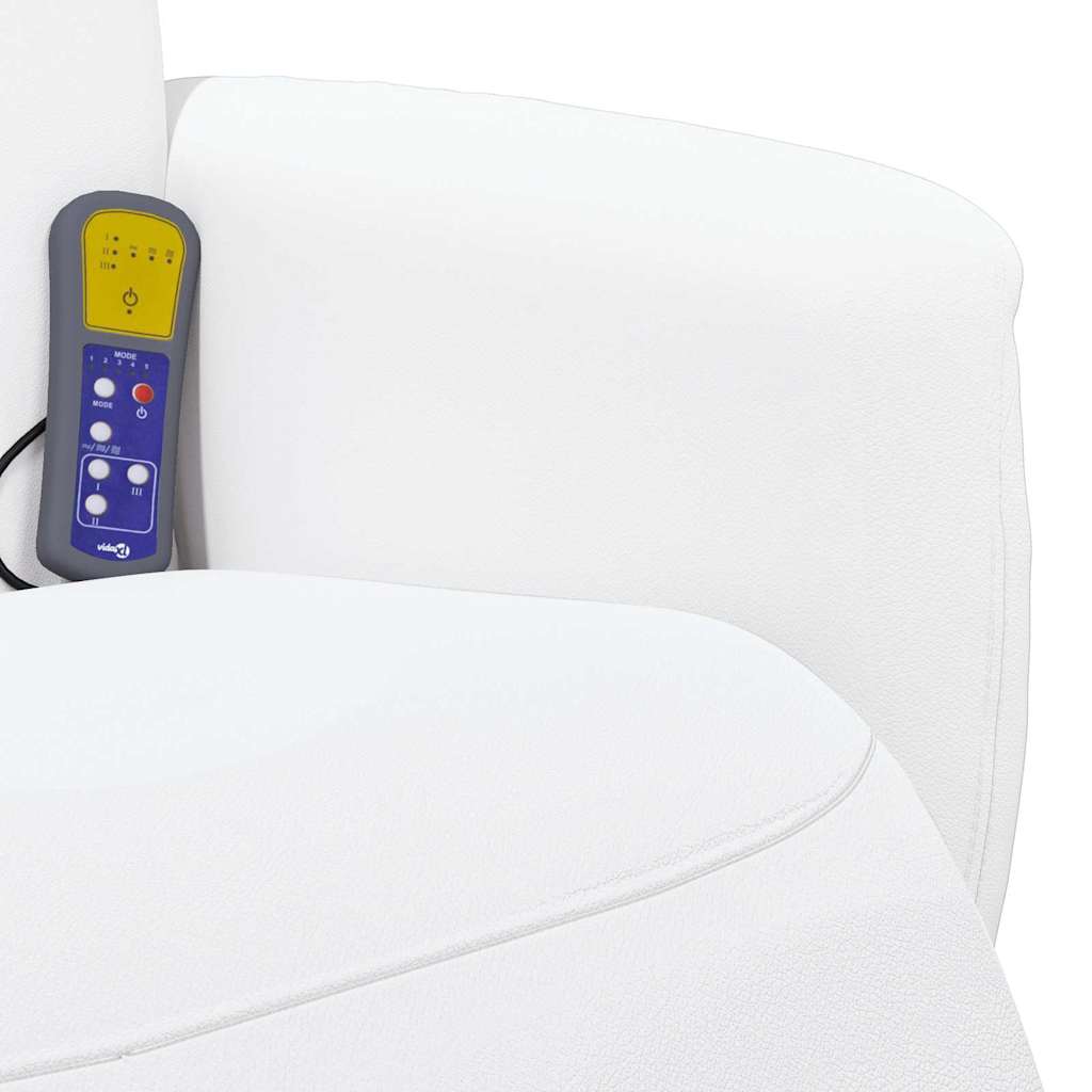 Massage Recliner Chair White 71 x 90 x 105 cm Faux Leather