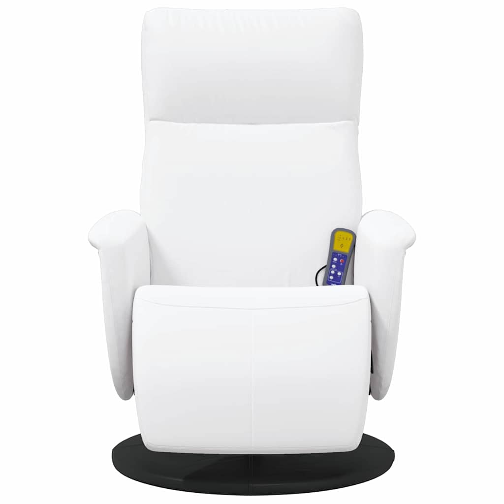 Massage Recliner Chair White 71 x 90 x 105 cm Faux Leather