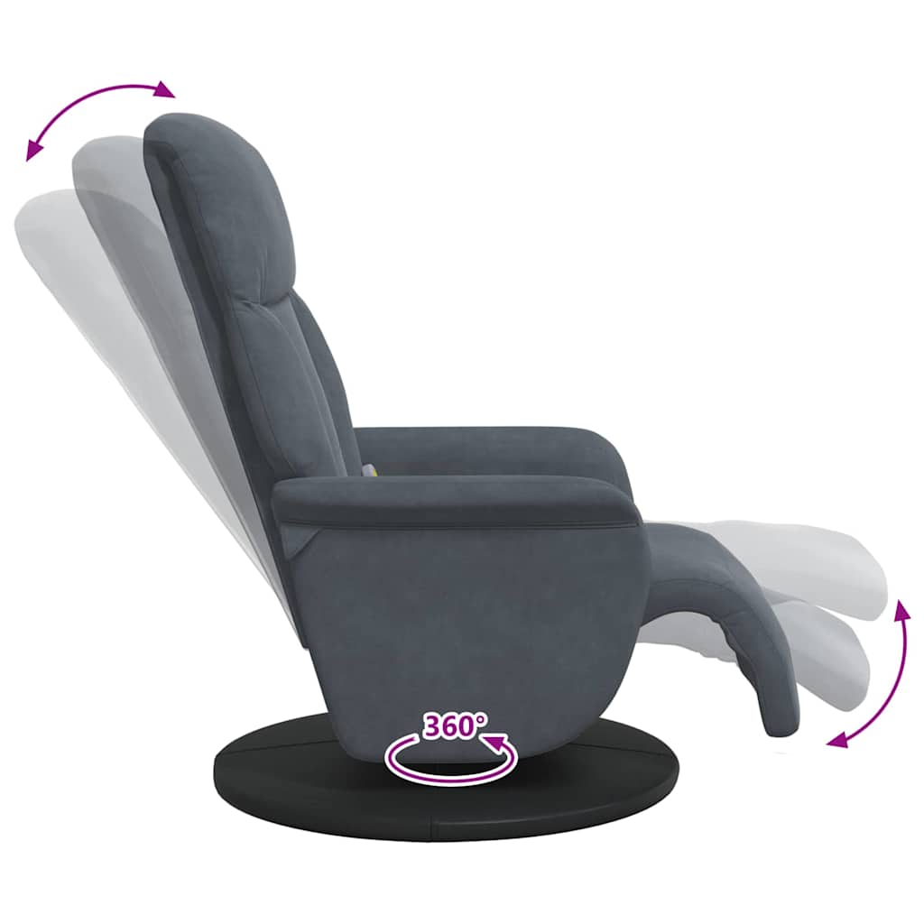 Massage Recliner Chair Dark Grey 91 x 71 x 105 cm Velvet