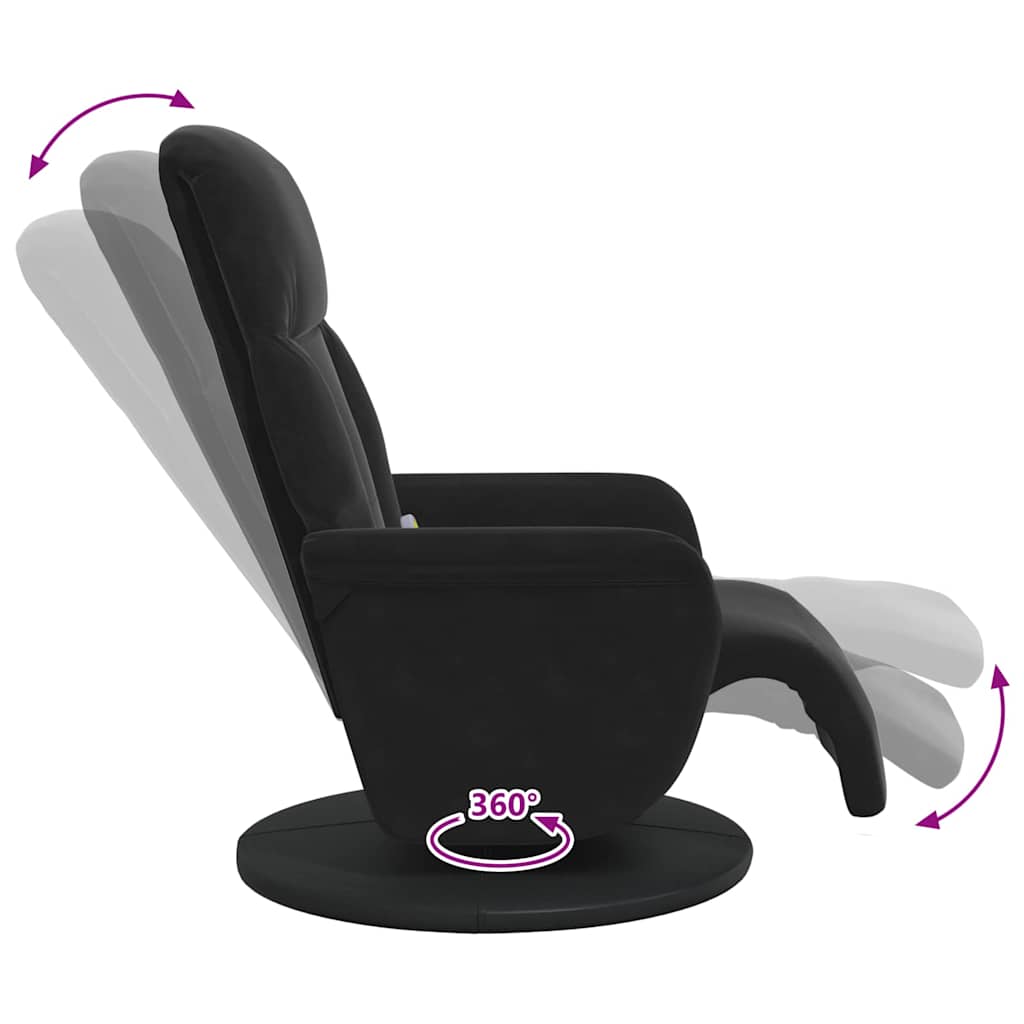 Massage Recliner Chair Black 91 x 71 x 105 cm Velvet
