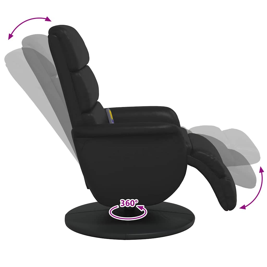 Massage Recliner Chair Black 71 x 98 x 106 cm Faux Leather
