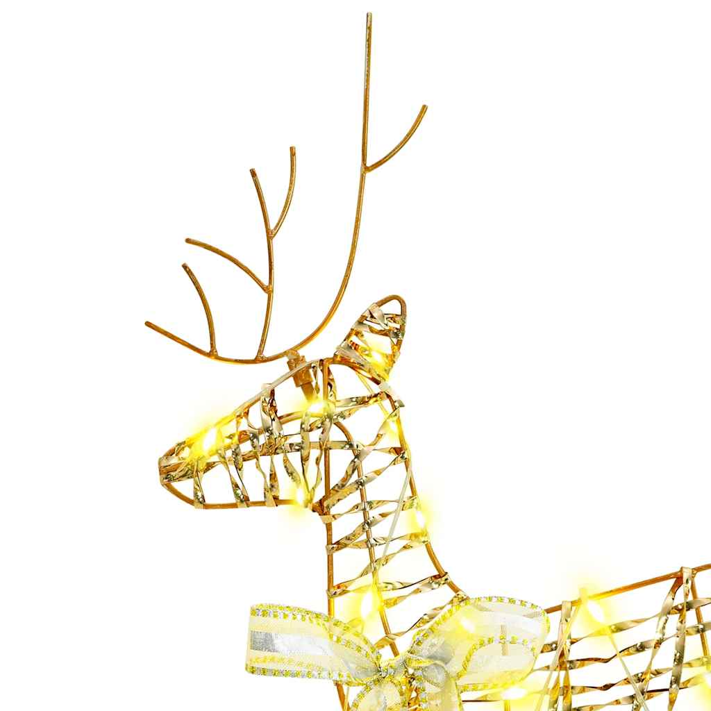 LED Reindeers with 80 LEDs 4 pcs Gold PET