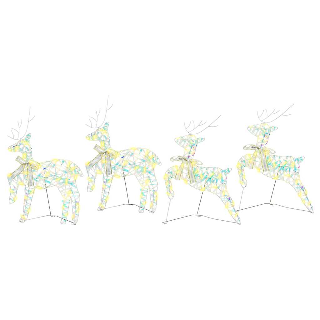 LED Reindeers 4 pcs 80 LEDs Multicoulur 44 x 18 x 65.5 cm PET